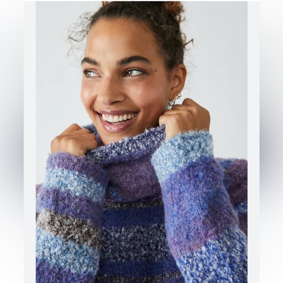 Free People My Girl Turtleneck Midnight Combo XS NWT - Picture 2 of 11